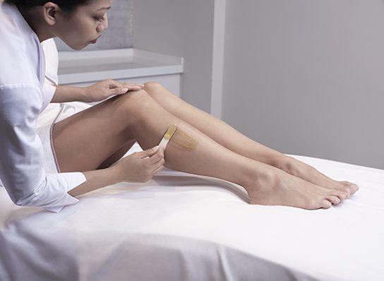 Leg waxing treatment at Velora Beauty